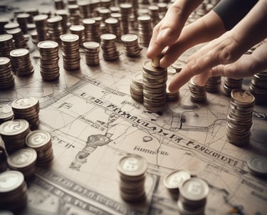 A focused trader studying charts on multiple screens in a cozy home office.