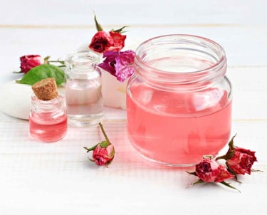 Wellness product Rose Water prepared via Distillation Proccess