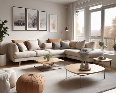 Cozy living room of a well-maintained short-term rental in Alsace.