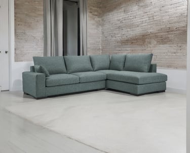 a couch with a large sectional couch in a room