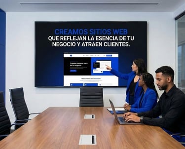 a group of people sitting around a table with a laptop
