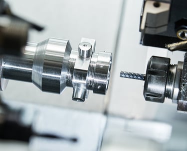 Precision CNC Lathe milling a metal part