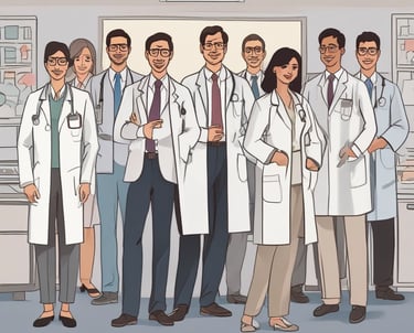 A caring doctor consulting a middle-aged patient about diabetes management.