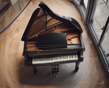 A close-up of hands playing a drum set in a warmly lit studio.