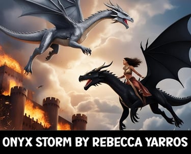 a woman riding a dragon - like dragon in front of a castle