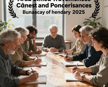 A bright photography of a diverse group of adults engaged in deep study around a large wooden table, with sunlight streaming through large windows and a sense of focused learning and spiritual growth.