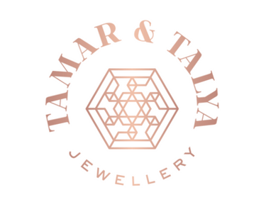 Rose gold Tamar and Talya Jewellery logo featuring a geometric mandala icon.