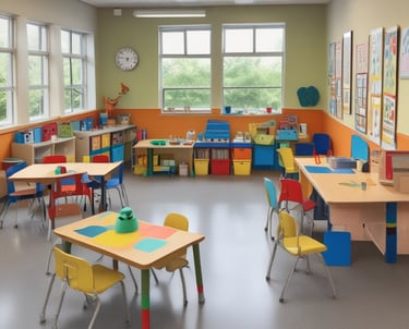 A welcoming café terrace bustling with happy patrons under warm sunlight.