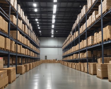 A delivery truck unloading secure drinking water bottles at a remote Haitian site.