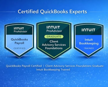BNM Accounting Services. QB Payroll. Client Advisory. Intuit Bookkeeping Qualification