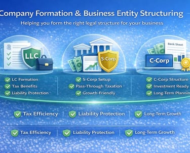 long-term vision to determine if an LLC, S-Corp, or C-Corp is the most tax-efficient path for your s
