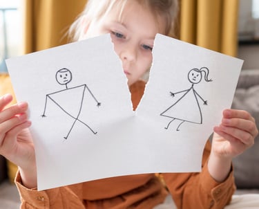 a child's drawing of a boy and girl