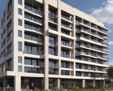 A man is seated at a table, working on a laptop in front of a bright yellow wall. The wall has a large collection of words related to technology, such as 'Information Technology' and 'Data'. A chair with a striped design is partially visible, and a notebook and phone rest on the table.