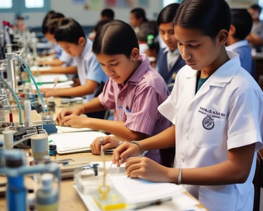 students in a lab