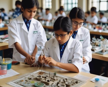 students in a lab