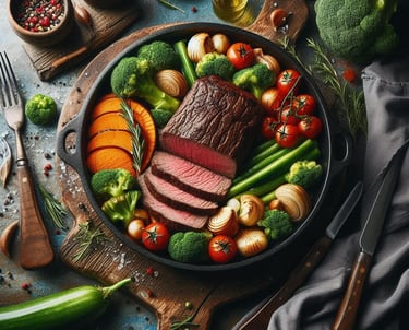 Carne Assada Fitness com Legumes da VidaFit&Receitas  Prepare-se para uma experiência gastronômica s