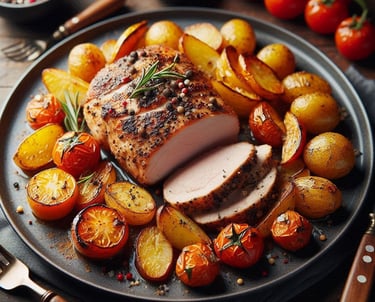 Lombo de Porco Assado com Batatas Fitness da VidaFit&Receitas  Prepare-se para uma refeição reconfor