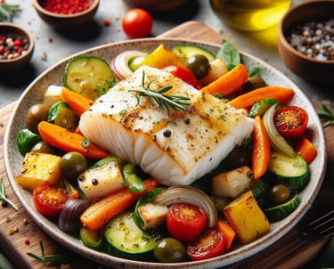 Salada de Bacalhau com Vegetais Assados da VidaFit&Receitas  Prepare-se para uma explosão de sabores