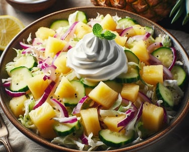 Salada de Repolho com Abacaxi e Creme de Leite Light da VidaFit&Receitas  Desperte seu paladar para 