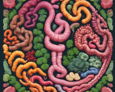 a 3d image of a human with a red circle in his stomach