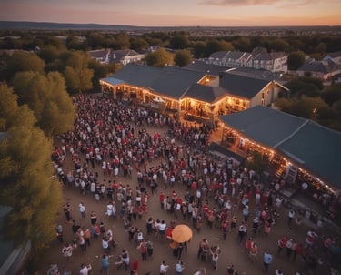 a group of people walking on a sandy beach