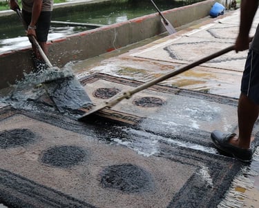Handknotted Carpet Washing Process