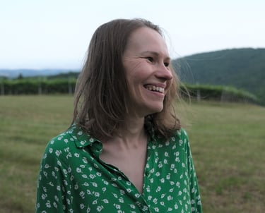 a woman in a green dress