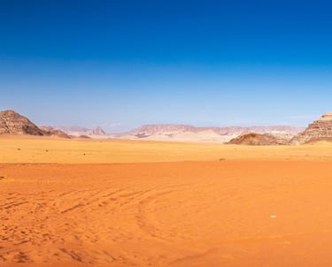 Wadi Rum desert view in Jordan