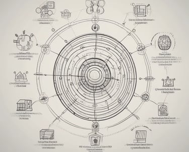 A workspace featuring a tablet and a laptop on a wooden desk. The tablet displays an online learning platform with various course thumbnails, while the laptop shows a coding environment with a colorful code editor. The setup suggests a focus on learning and coding.