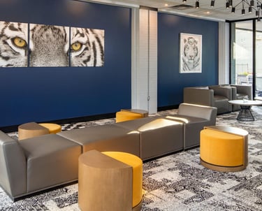 artwork in hotel lobby