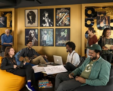 Verve Phoenix workspace exuding creativity, collaboration, and energy with professionals.