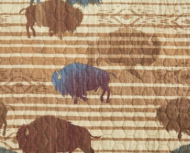 Stitched Bison design quilt