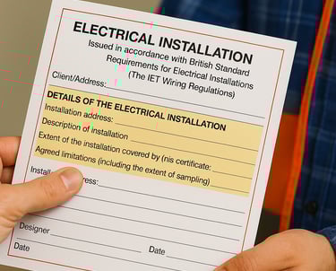 Domestic Electrician doing EICR Certificate.