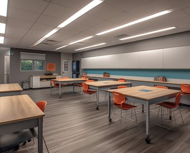 Commercial Electrician fix classroom lights for students in uk.