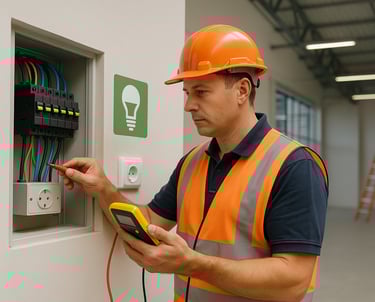 Emergency electrician in Bedworth checking fuse box