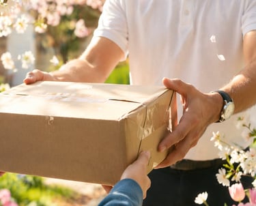  Delivering package to the door