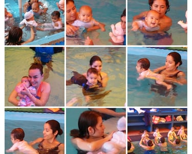 natacion para bebes y mamás matronatación en Mérida