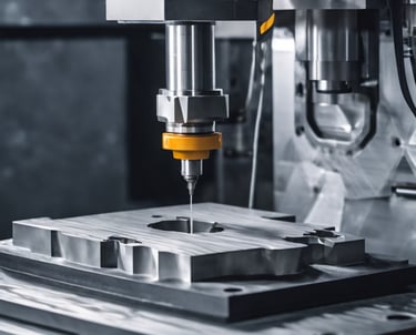 a machine is making a hole in the center of a machine