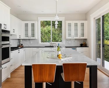 Large format tile kitchen backsplash