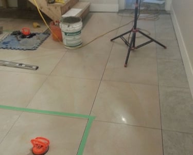 Large format tile installation