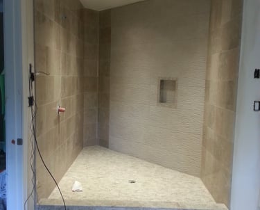 marble shower installation
