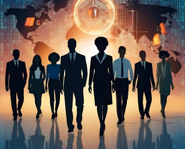 a group of people walking 