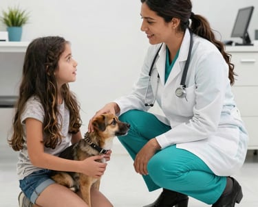 a person holding a dog