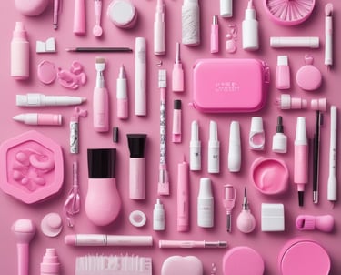 Soft rose pink background with delicate white flowers and cursive black lettering.