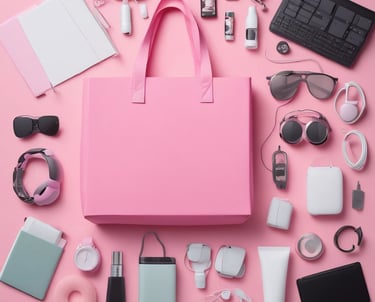 A colorful grid of icons representing different affiliate categories like tech, fashion, and home goods.