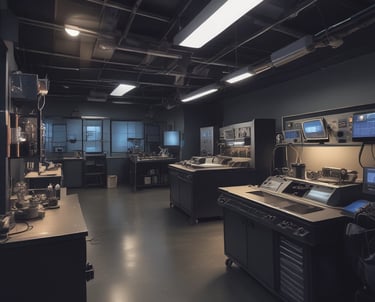 A laboratory setting featuring a water purification system with the brand name Rephile displayed on it. The setup includes a control unit with a digital display screen and an attached dispenser with a control panel. The background shows lab shelves and equipment, indicating a clean, sterile environment.
