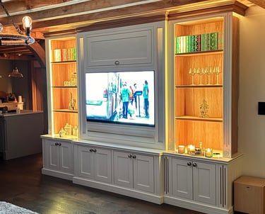 Bookcase and TV cabinet with mood lighting