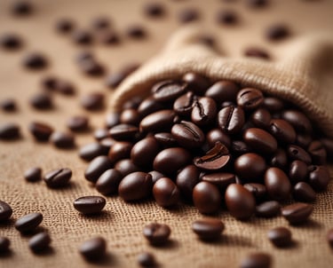 a sackle bag of coffee beans
