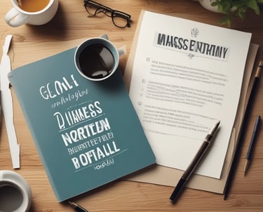 digital marketing artwork on brown wooden surface