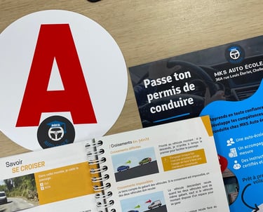 flyer passe ton permis carnet code de la route et pastille A jeune conducteur